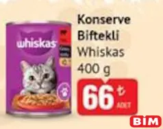 WHİSKAS KONSERVE BİFTEKLİ KEDİ MAMASI 400 G